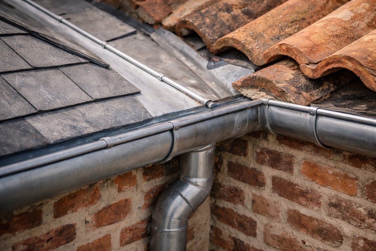 Reprise noue zinc et gouttières à Challans par La P'tite Réno